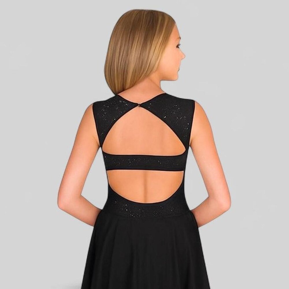 Body Wrappers Sparkly Black Dance Leotard Dress